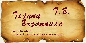 Tijana Brzanović vizit kartica